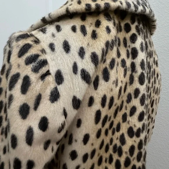 VINTAGE Faux Leopard Print Double-Breasted Women's Coat - Picture 6 of 10
